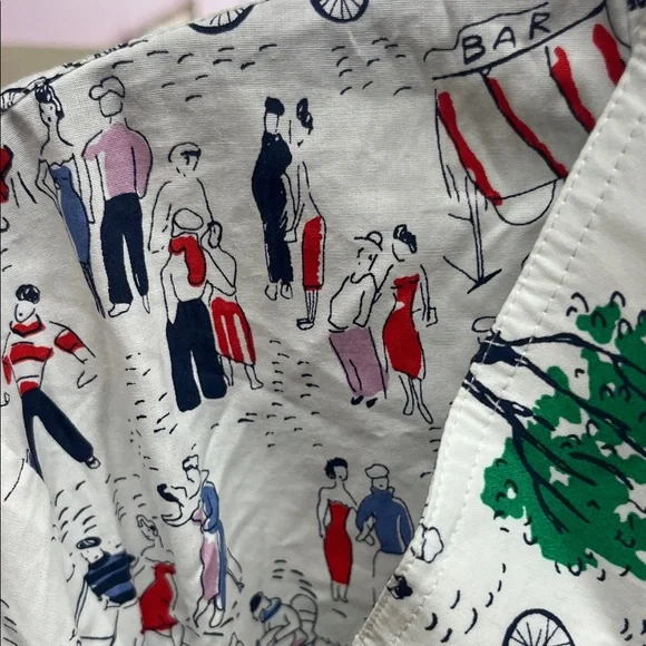 Boden White Long-Sleeve Shirt Dress with Green Tree Print - Picture 4 of 11